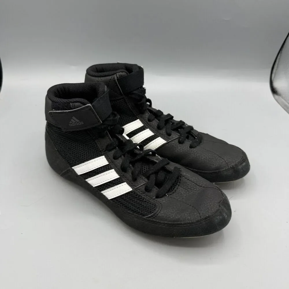 Adidas HVC 2 Wrestling Shoes Sneakers AQ3327 Black White Kids Size 3.5